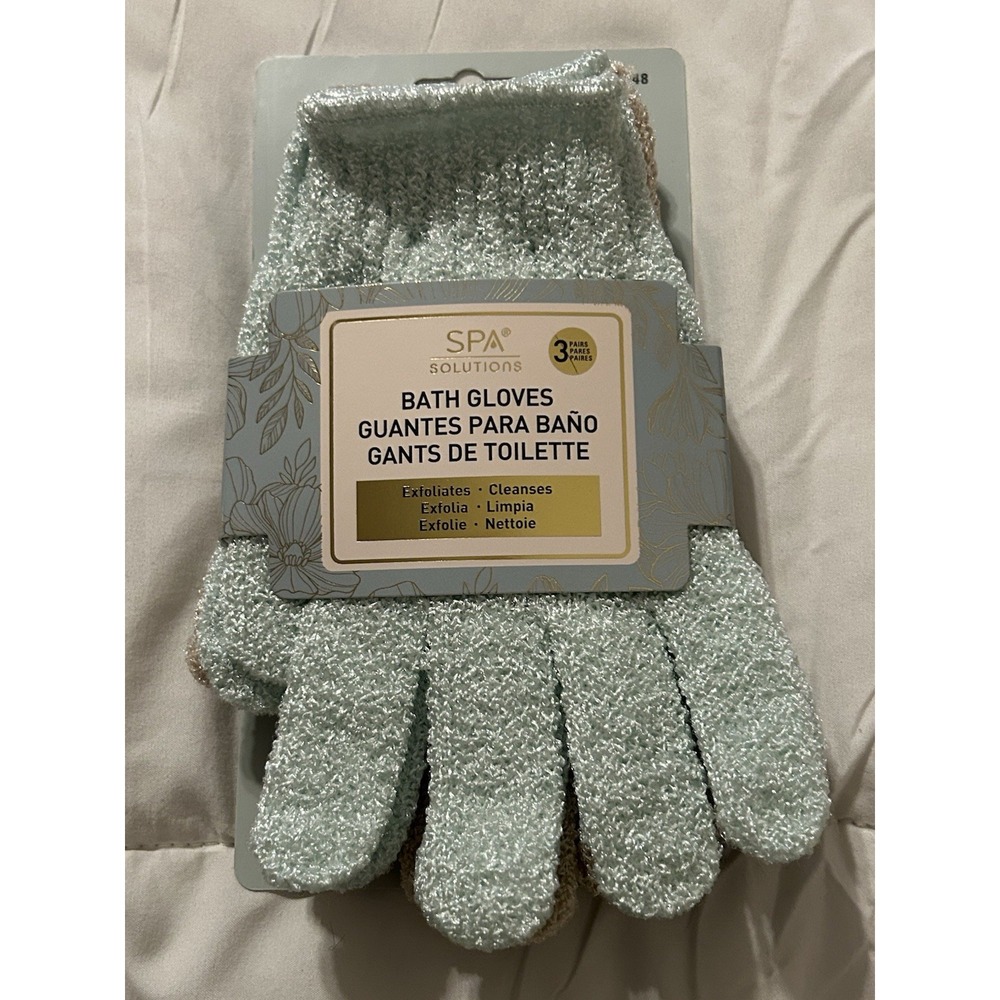 Spa Solutions Exfoliating Bath Gloves 3 Pack